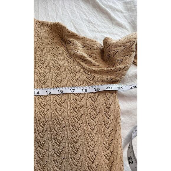 Long Sleeve Button Up Cardigan Granola Girl Y2K Eddie Bauer womens Size M Tan - Picture 8 of 8